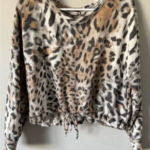 Express Leopard Print Sweatshirt in Brown and Black